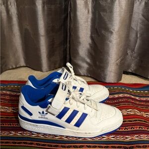 Adidas Forum Low White and Blue Sneakers